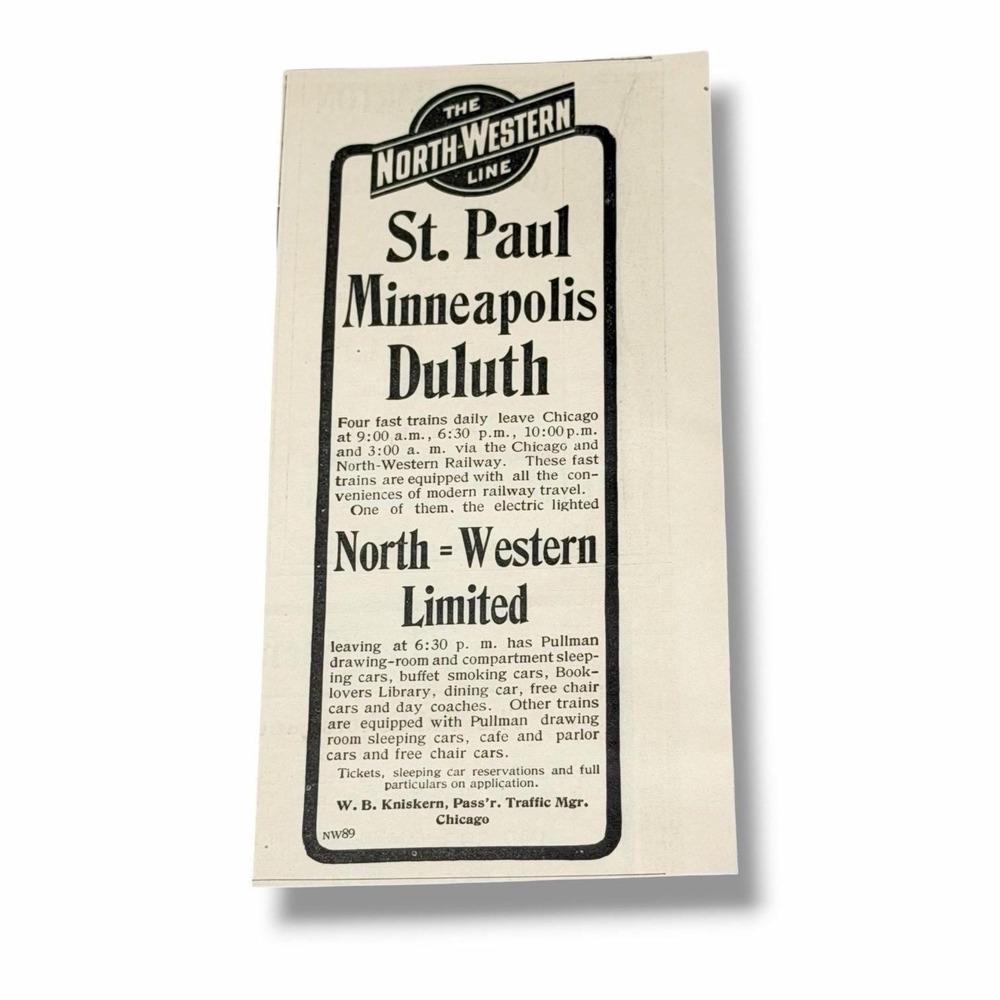 1903 Vintage Ad The North Western Line St Paul Minneapolis Duluth Small C